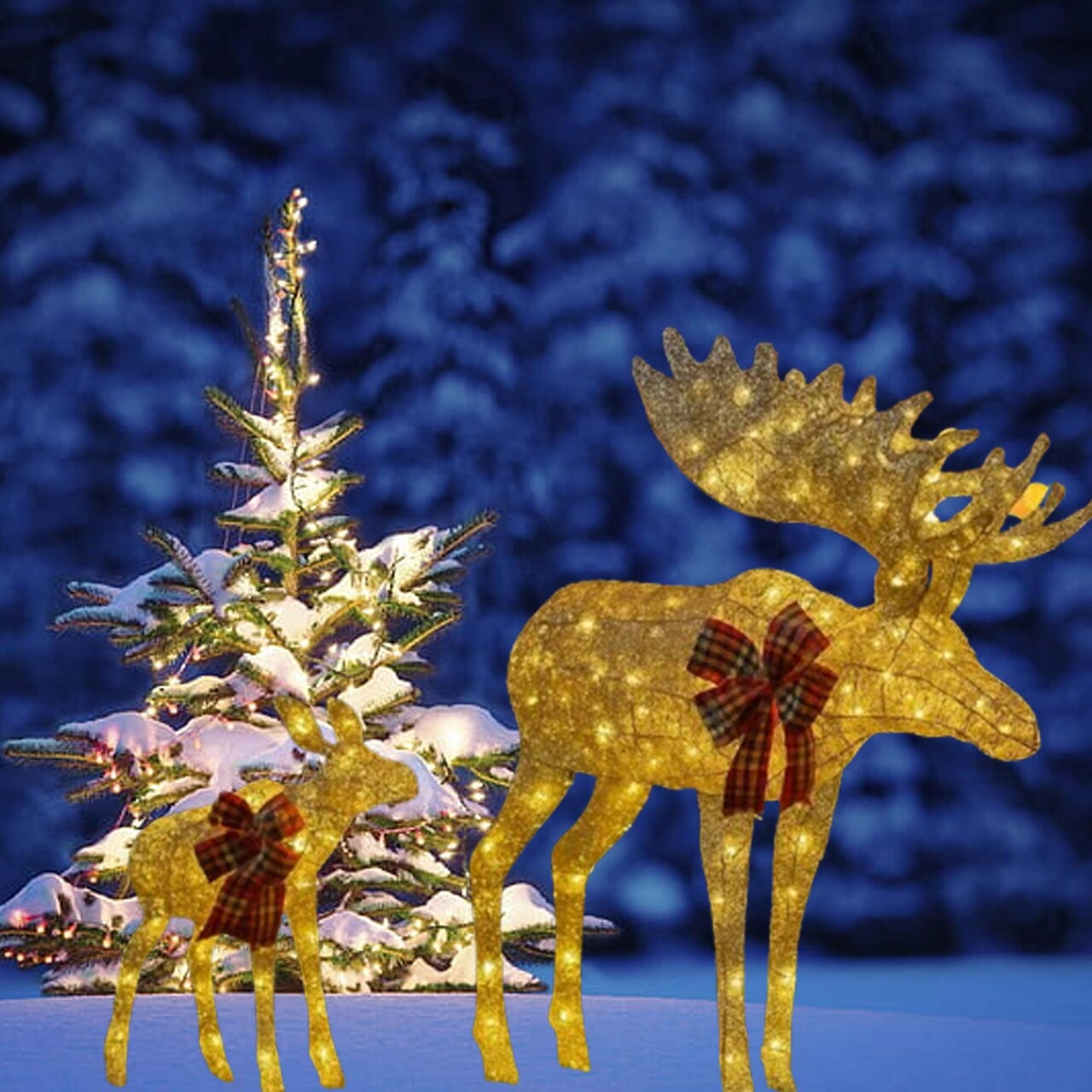 42 and 22 Inches Minimalist Cotton Thread Deer Scandinavian Decor